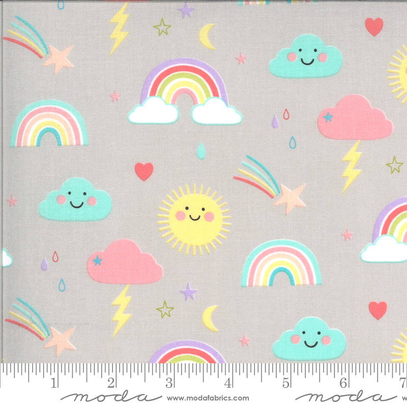 Hello Sunshine Cloudy Rainbows | Abi Hall | Moda Fabrics | 35350 12 | Sold in 1/2 Yds
