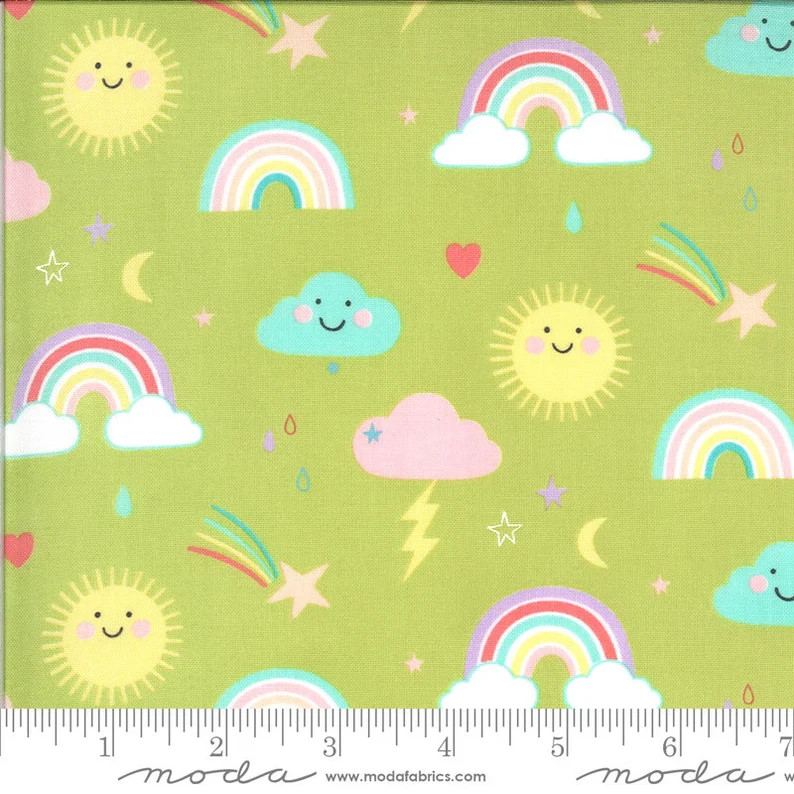 Hello Sunshine Grass Rainbows | Abi Hall | Moda Fabrics | 35350 18 | Sold in 1/2 Yds