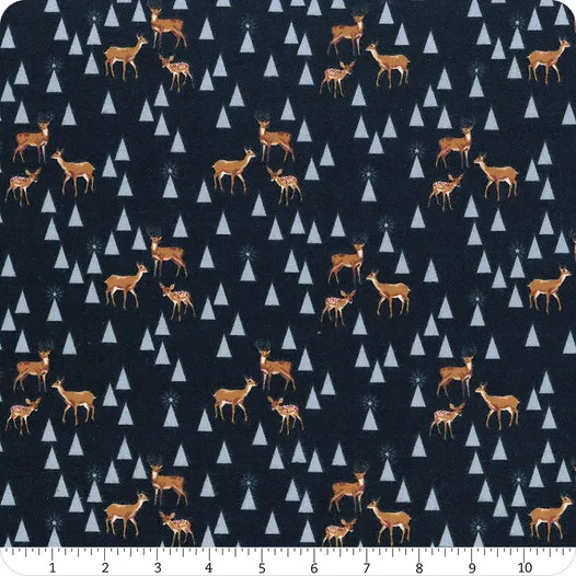 Holiday Homies Blue Spruce Road Trip Flannel | Tula Pink | FreeSpirit Fabrics | FNTP003.BLUESPRUCE | Sold in 1/2 Yds