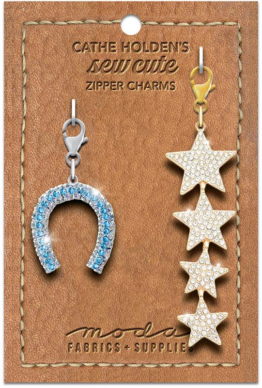 Horseshoe Stars Zipper Pulls 2 ct | Cathe Holden | Moda Fabrics | CH172R