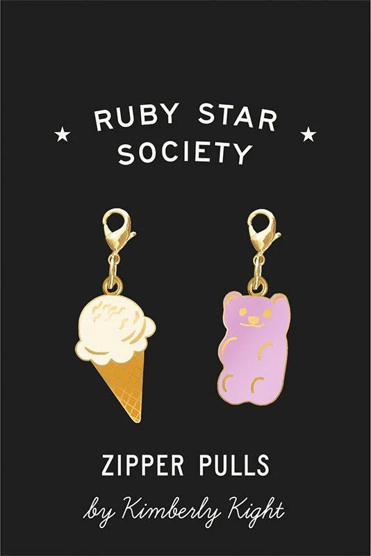 Ice Cream and Gummy Bear Zipper Pulls 2 ct | Kimberly Kight | Ruby Star Society | RS7053