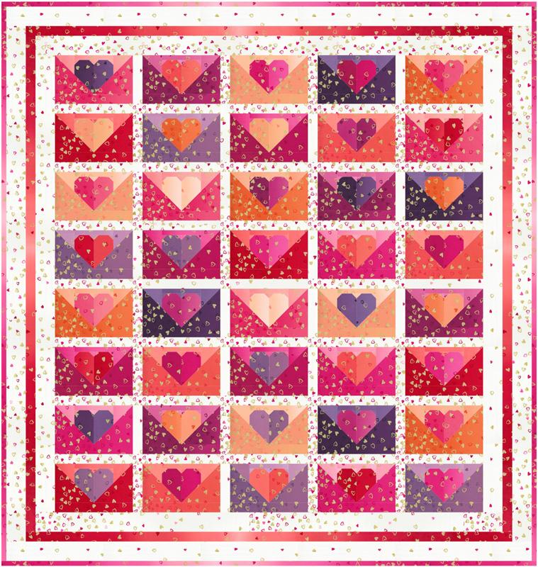 I Heart Ombre Metallic Quilt Kit | V and Co. | Moda Fabrics | KIT10875