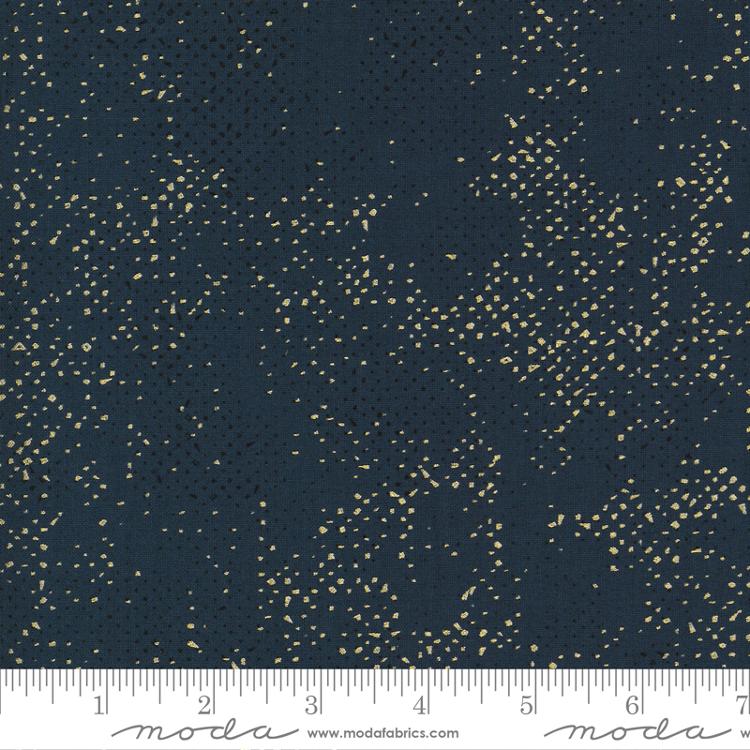 NAVY Metallic Spotted | Zen Chic | Moda Fabrics | 1660 154M | Sold in 1/2 Yd
