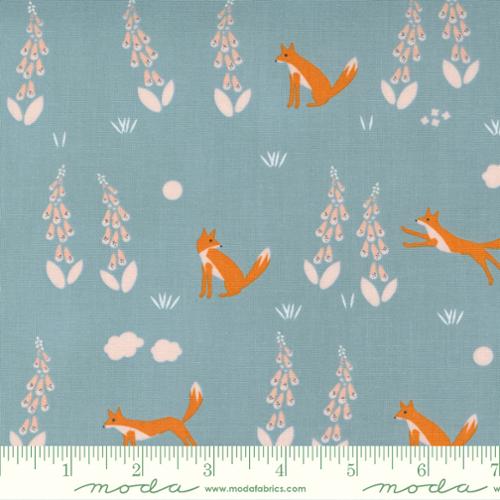 Meander Foxes Denim | Aneela Hoey | Moda Fabrics | 24581 16 | Sold in 1/2 Yds