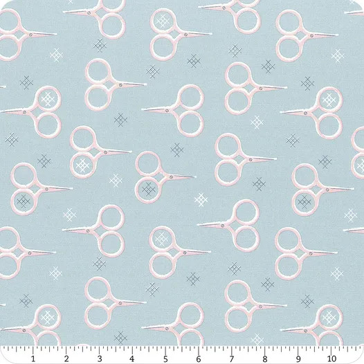 Make Time Bluebell Scissors | Aneela Hoey | Moda Fabrics | 24571 14 | Sold in 1/2 Yds