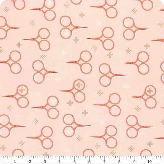 Make Time Blush Scissors | Aneela Hoey | Moda Fabrics | 24571 12 | Sold in 1/2 Yds