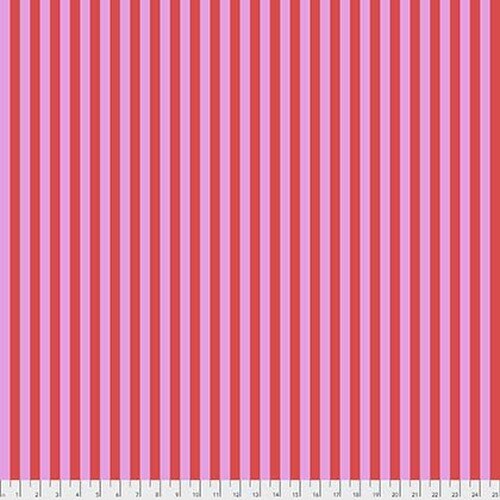 POPPY | Pom Poms & Stripes | Tent Stripe | Tula Pink | PWTP069.POPPY | Sold in 1/2 Yds
