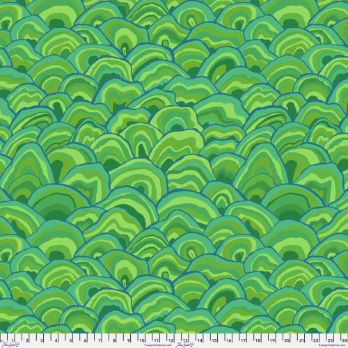 Kaffe Fassett Collective August 2024 Wobble Green | Brandon Mably | Free Spirit Fabrics | PWBM092.GREEN | Sold in 1/2 Yd