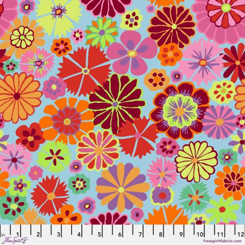 Kaffe Fassett Collective August 2024 Folk Flower Pink | Brandon Mably | Free Spirit Fabrics | PWGP204.PINK | Sold in 1/2 Yd