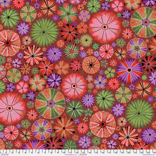 Kaffe Fassett Collective August 2024 Urchin Red | Brandon Mably | Free Spirit Fabrics | PWPJ125.RED | Sold in 1/2 Yd