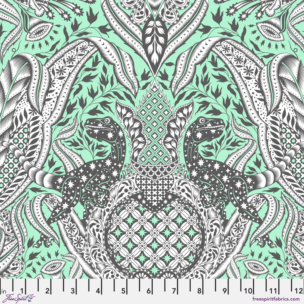 Roar! Gift Rapt Mint | Tula Pink | Free Spirit Fabrics | PWTP224.MINT | Sold in 1/2 Yds