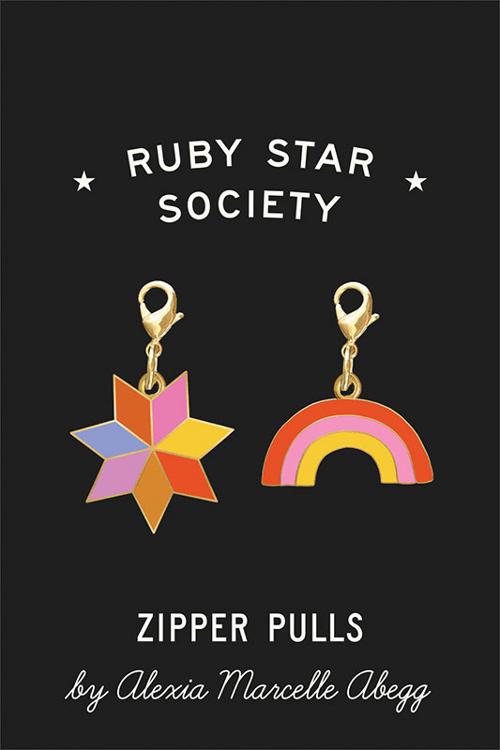 Quilt Star and Rainbow Zipper Pulls 2 ct | Alexia Abegg | Ruby Star Society | RS7052
