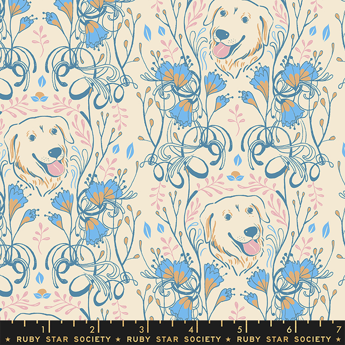 Dog Park Golden Garden Shell | Sarah Watts for Ruby Star Society | Moda Fabrics | RS2093 11 | Sold in 1/2 Yd