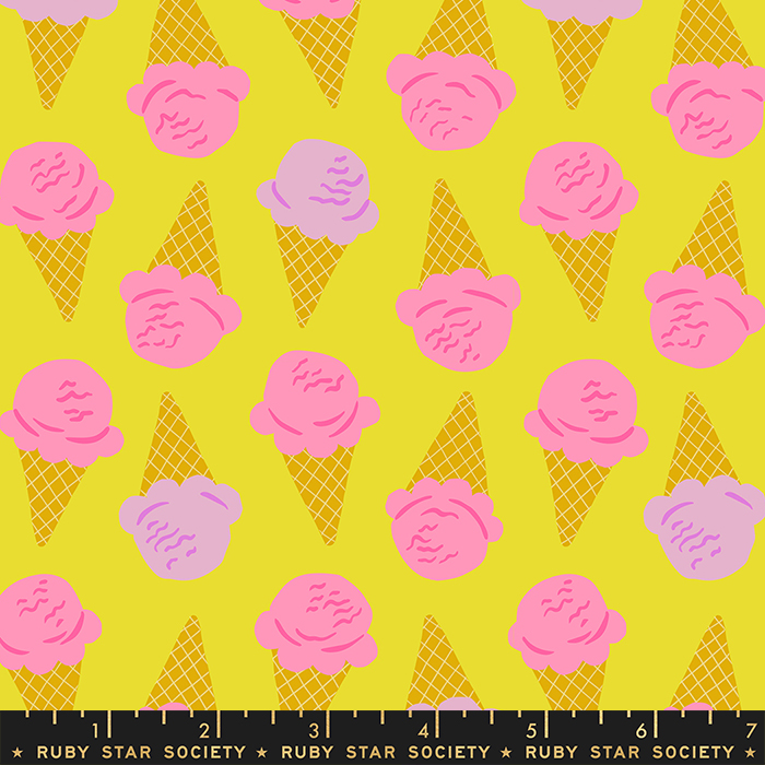 Sugar Cone Ice Cream Citron | Kimberly Kight | Moda Fabrics | RS3062 11 | Sold in 1/2 Yd