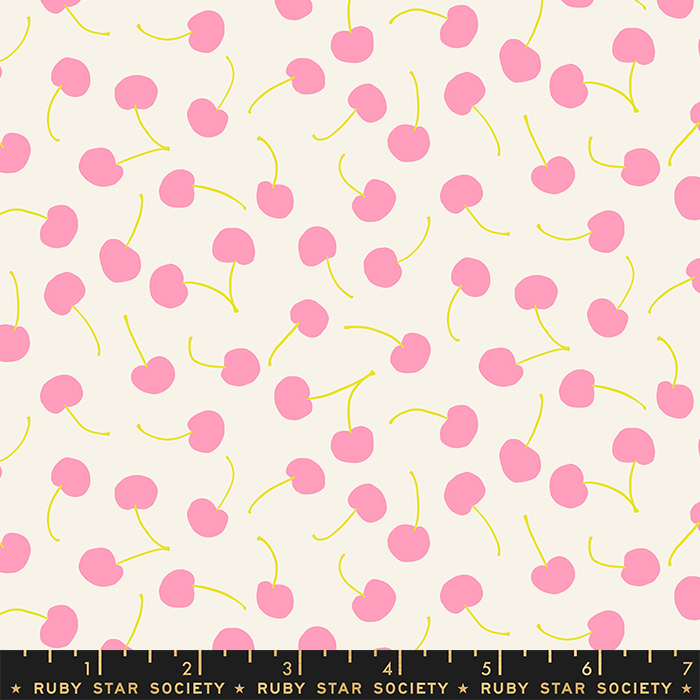 Sugar Cone Cherries Flamingo | Kimberly Kight | Moda Fabrics | RS3066 11 | Sold in 1/2 Yd
