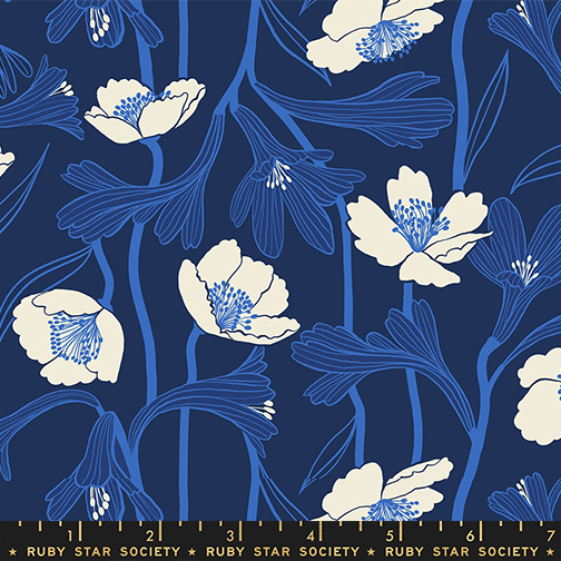 Water Water Flowers Navy | Ruby Star Society | Moda Fabrics | RS5133 14 | Sold in 1/2 Yd