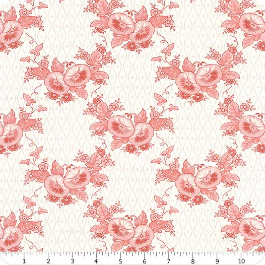 Roselyn Cream Morning Glory | Minick & Simpson | Moda Fabrics | 14911 11 | Sold in 1/2 Yds