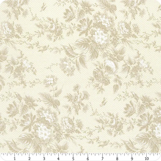 Roselyn Tonal Ivory Floral | Minick & Simpson | Moda Fabrics | 14910 27 | Sold in 1/2 Yds