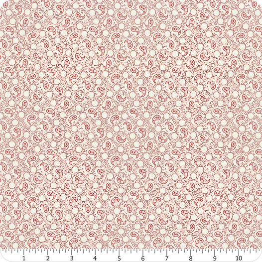Roselyn Ivory Red Paisley | Minick & Simpson | Moda Fabrics | 14915 16 | Sold in 1/2 Yds