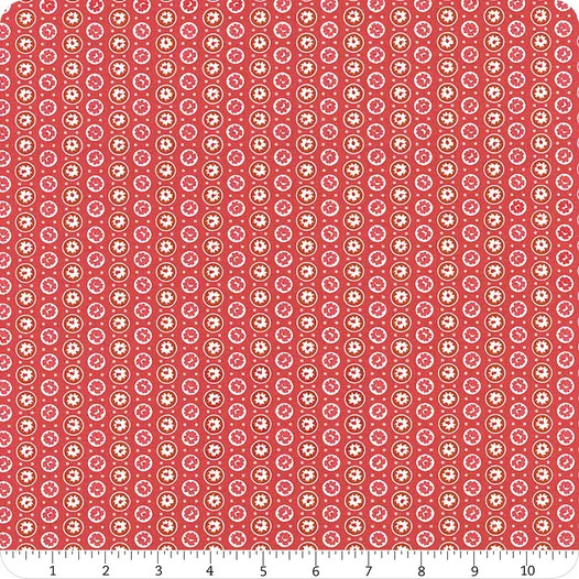 Roselyn Scarlet Circle Dot | Minick & Simpson | Moda Fabrics | 14913 13 | Sold in 1/2 Yds
