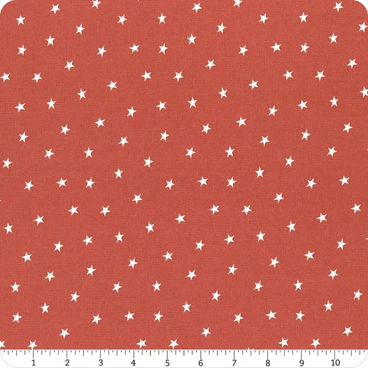 Roselyn Warm Red Scattered Star | Minick & Simpson | Moda Fabrics | 14914 12 | Sold in 1/2 Yds