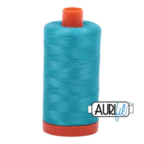 Turquoise | Aurifil Cotton Mako Thread | 50wt 1300m MK50-2810