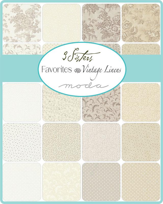 3 Sisters Favorite Vintage Linens Layer Cake | 3 Sisters | Moda Fabrics | 44360LC | Sold As A Bundle