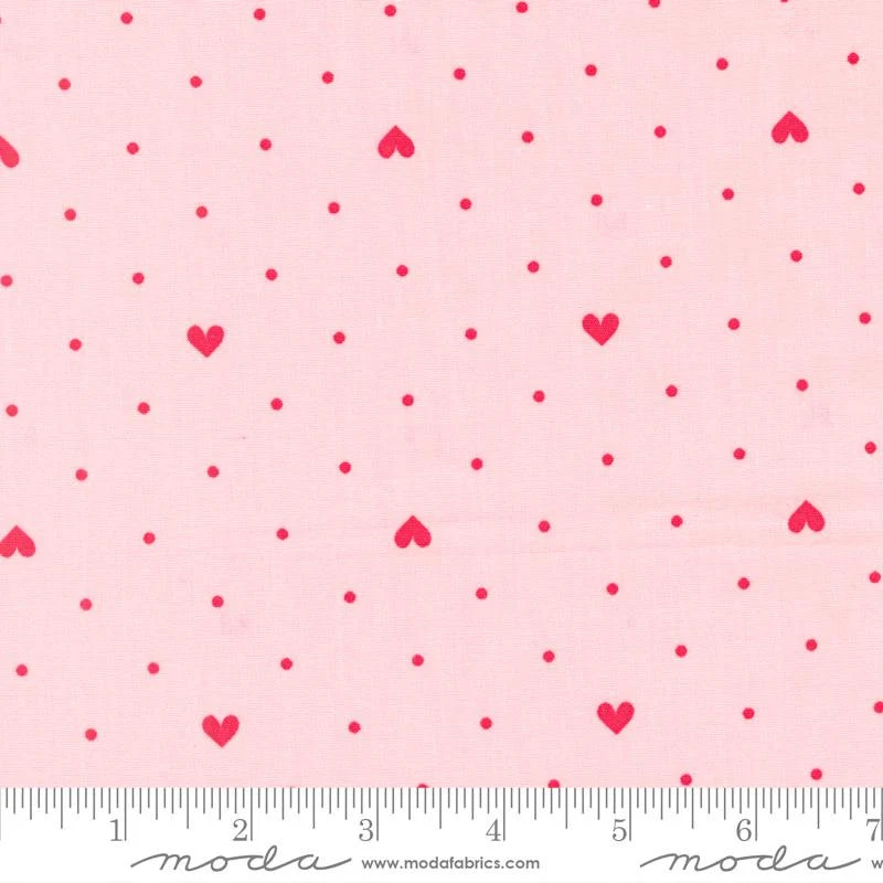 108" Lighthearted Heart Dot Pink | Camille Roskelley | Moda Fabrics | 108009 17 | Sold in 1/2 Yd